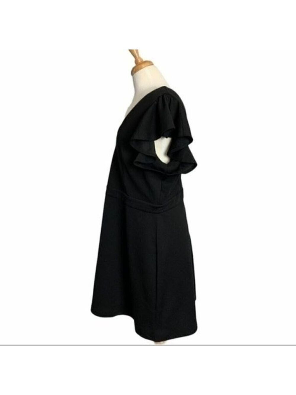 Wet Seal Black Flutter Sleeve Dress 2XL - Picture 4 of 8